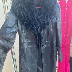 Black leather Joah Carlisle coat